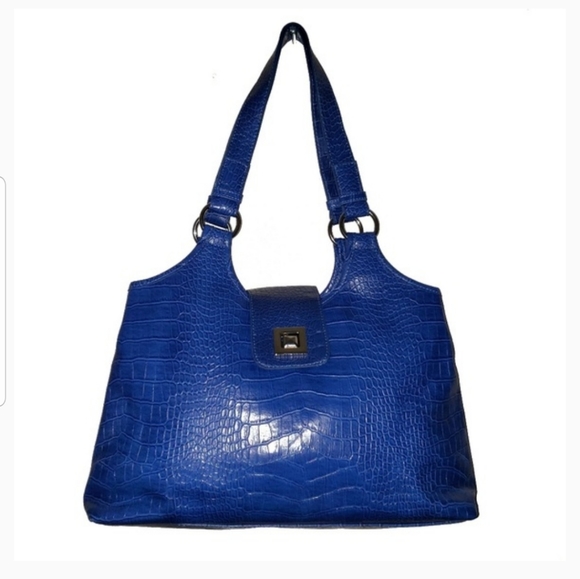 New York & Company Handbags - New York and Company | Blue "Alligator" Skin Bag